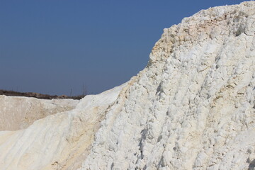 Fototapeta na wymiar Beautiful background of white clay. Clay mining,