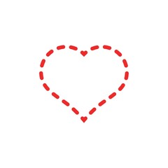Heart with dotted line