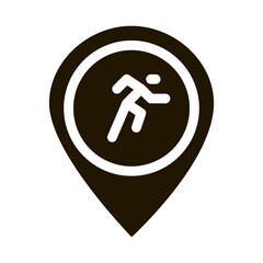 Runner Athlete Geolocation glyph icon vector. Runner Athlete Geolocation Sign. isolated symbol illustration