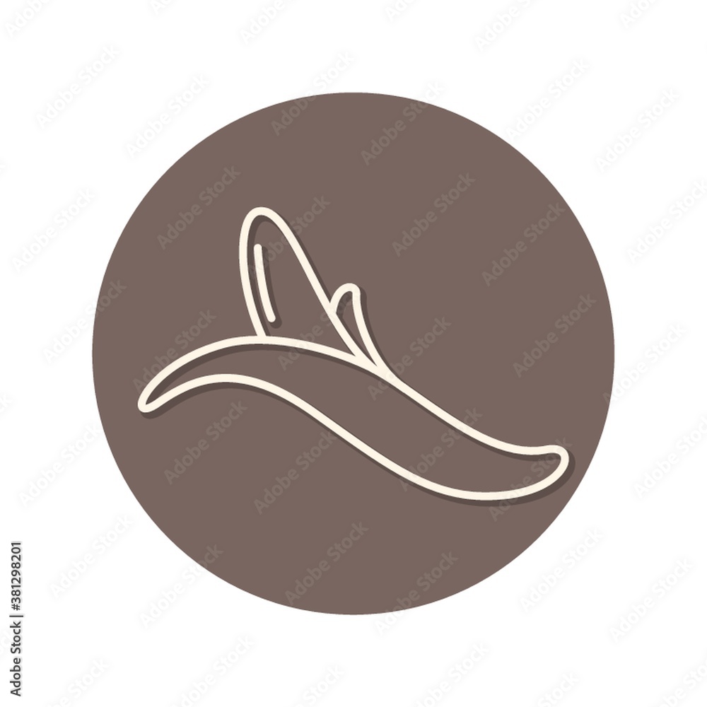 Sticker peeled banana