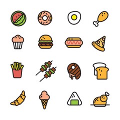 Set of food icons