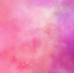 Fototapeta premium abstract watercolor background painting in pastel pink purple and orange cloudy colors with painted watercolor wash texture