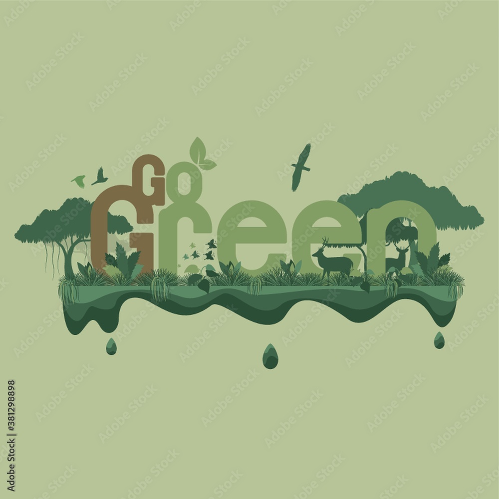 Sticker Go green lettering design