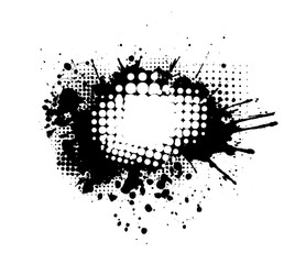 Black blot. Grunge Design Element. Brush Strokes. Vector illustration