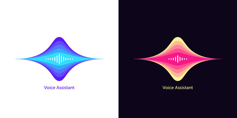 Sound wave shape for voice assistant. Abstract acoustic wave and equalizer, voice message of virtual assistant