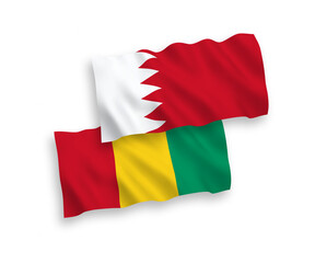 Flags of Guinea and Bahrain on a white background