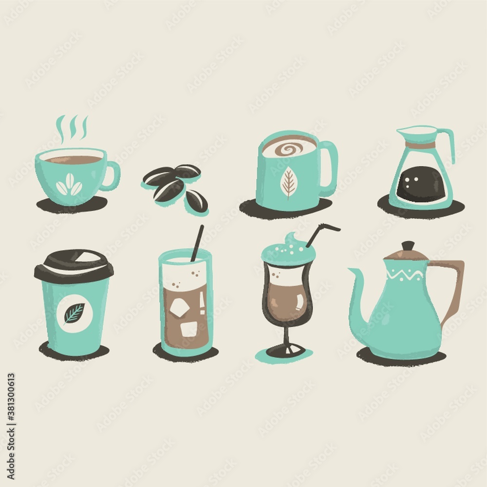 Canvas Prints Set of coffee icons