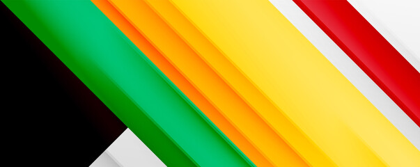 Geometric abstract backgrounds with shadow lines, modern forms, rectangles, squares and fluid gradients. Bright colorful stripes cool backdrops