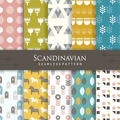 set of scandinavian pattern icons