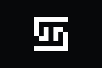 Minimal Innovative Initial SF logo and FS logo. Letter FF SF FS creative elegant Monogram. Premium Business FF logo icon. White color on black background