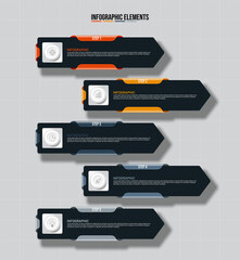 Colorful infographic elements template,Business concept with 5 options, steps or processes and marketing can be used for workflow layout and presentation.