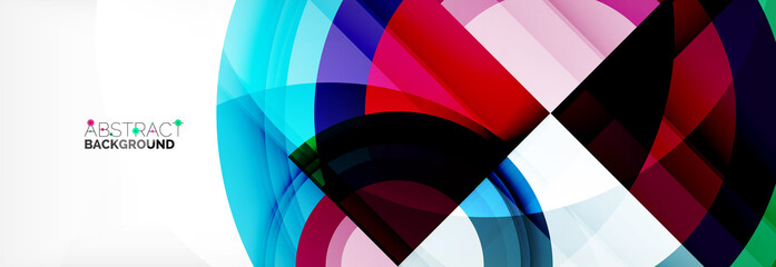 Round shapes, triangles and circles. Modern abstract background