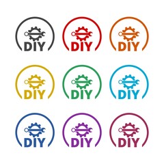 DIY circle logo icon, color set