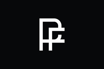 Minimal Innovative Initial PF logo and FP logo. Letter P F FP PF creative elegant Monogram. Premium Business logo icon. White color on black background