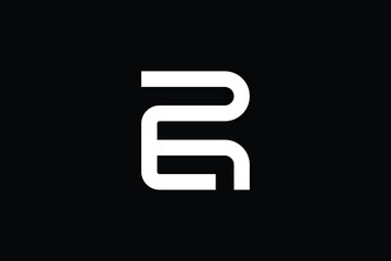 Fototapeta Minimal Innovative Initial ER logo and RE logo. Letter ER RE E R creative elegant Monogram. Premium Business logo icon. White color on black background obraz