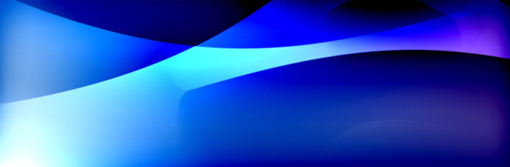 Obraz premium Fluid gradient neon color waves, vector abstract background