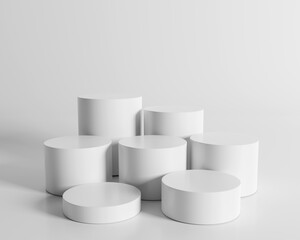 Abstract product display podium on white background. 3D render