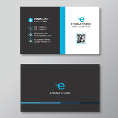 Blue corporate business card design template	