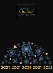 2021 Christmas greeting card. Happy New Year. Merry Christmas. Christmas greeting card. Winter © velishchuknatali