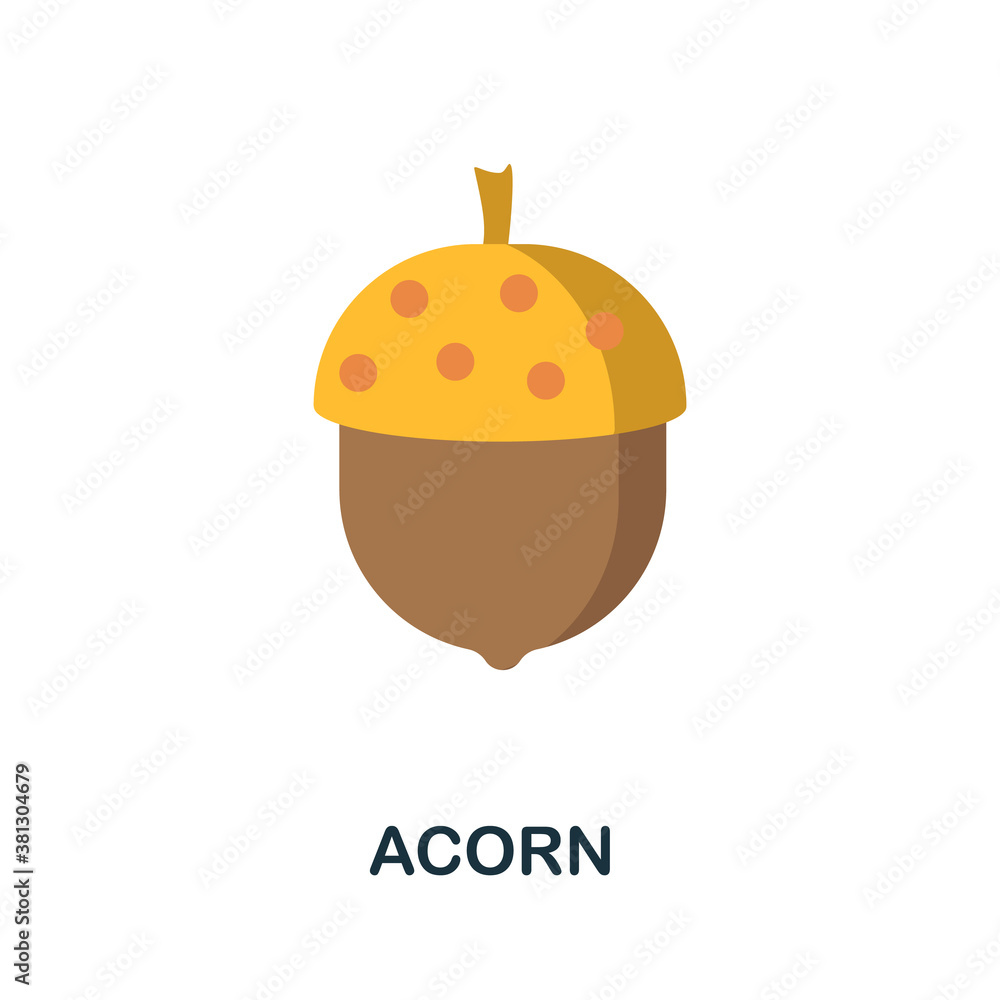Poster acorn icon. simple element from autumn collection. creative acorn icon for web design, templates, in