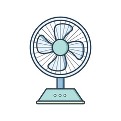 Electric powered fan icon in flat design style. Vector Illustration
