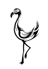 flamingo bird ethnic style sticker symbol