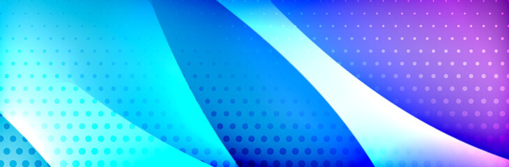 Fluid gradient neon color waves, vector abstract background