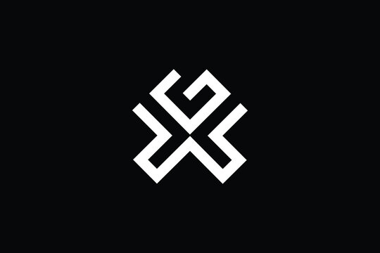 Minimal Innovative Initial XG logo and GX logo. Letter XG GX X G creative elegant Monogram. Premium Business logo icon. White color on black background