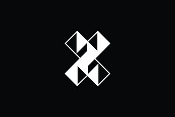 Minimal 3D Innovative Initial X logo and XX logo. Letter X XX creative elegant Monogram. Premium Business logo icon. White color on black background