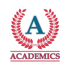 Academics logo element.