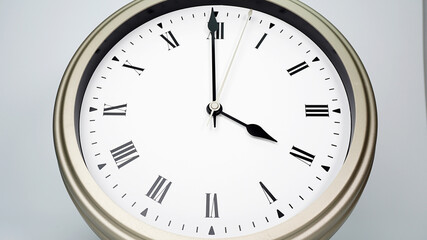 Close up Wall clock time 04.00 am. Copy space for your text, Time concept. 