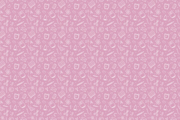 Back to School. Background with funny doodles. Vector