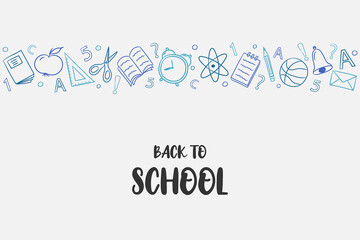 Back to School concept. Card with hand drawn doodles. Vector
