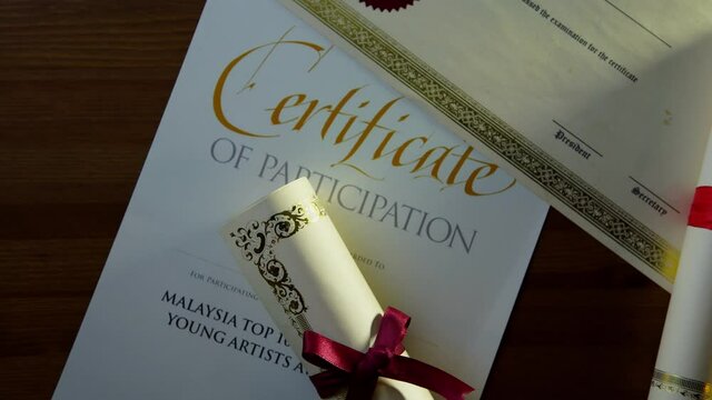 directly above of achievement certificate