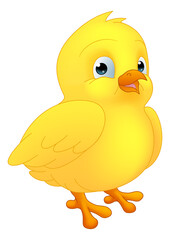 An Easter chick bird cute cartoon character mascot