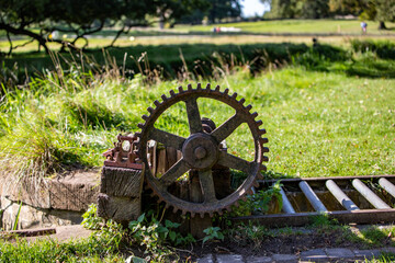 old wheel in the park