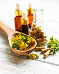 St. John's wort, herbal medical pills