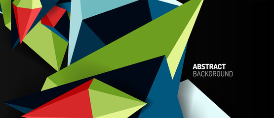 3d low poly abstract shape background vector illustration