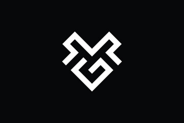 Fototapeta premium Minimal Innovative Initial MG logo and GM logo. Letter M G GM MG creative elegant Monogram. Premium Business logo icon. White color on black background