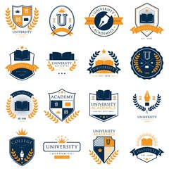 set of university logo elements