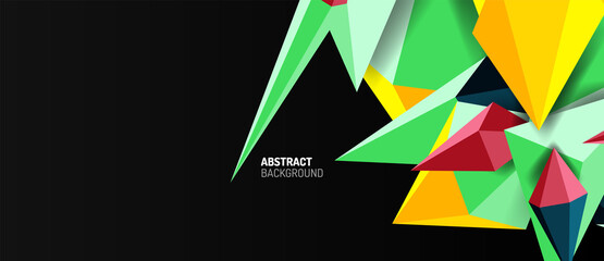 3d low poly abstract shape background vector illustration