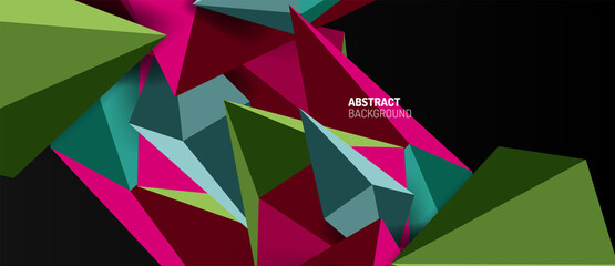 3d low poly abstract shape background vector illustration