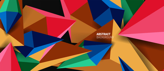 3d low poly abstract shape background vector illustration