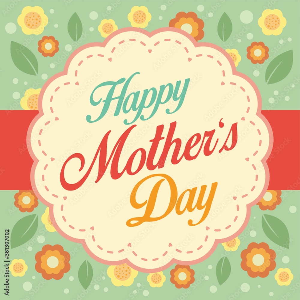 Sticker happy mothers day design