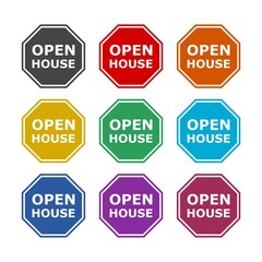 Open House Sign, color set