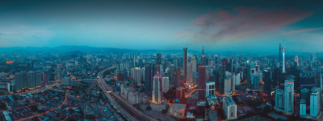 Panorama view of city skyline