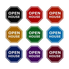 Open House Sign, color set