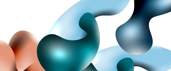 Bubbles abstract background. Liquid splashes on white vector template