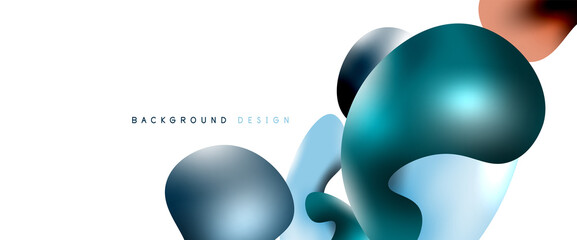 Bubbles abstract background. Liquid splashes on white vector template