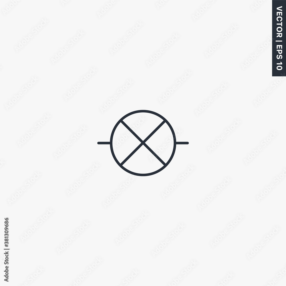 Poster incandescent, linear style sign for mobile concept and web design